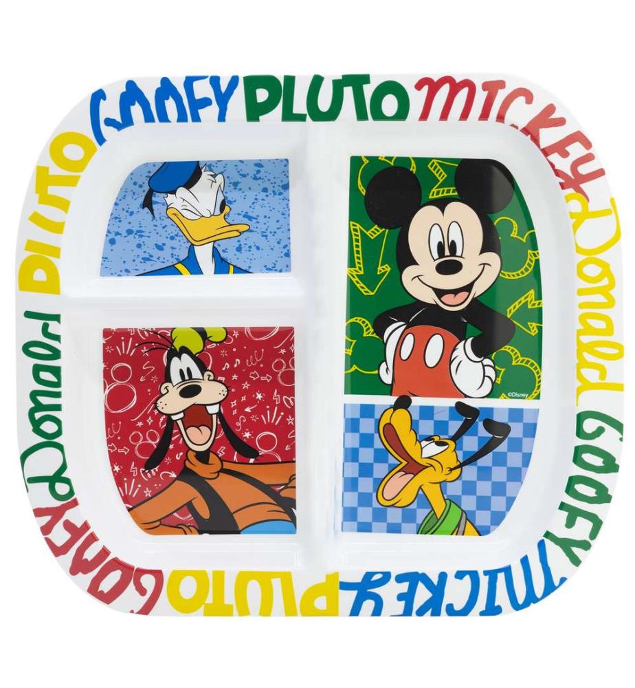Rechteckiger geteilter Teller St Mickey Has Fun