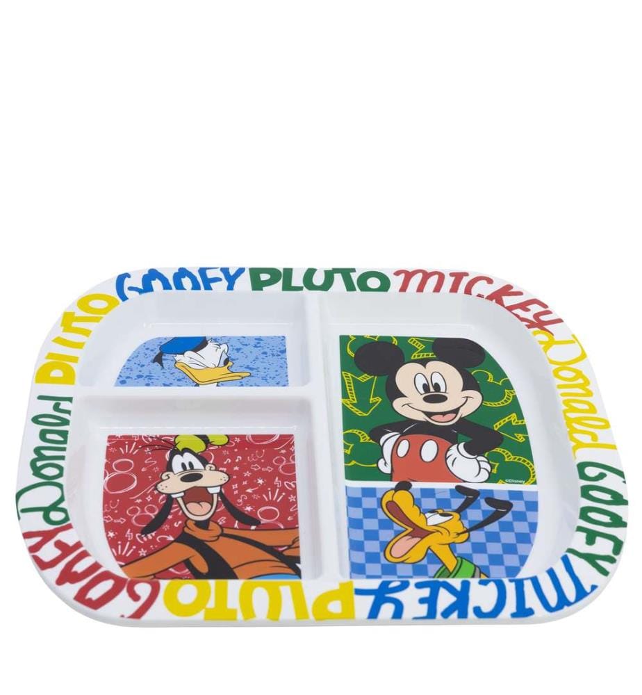 Rechteckiger geteilter Teller St Mickey Has Fun