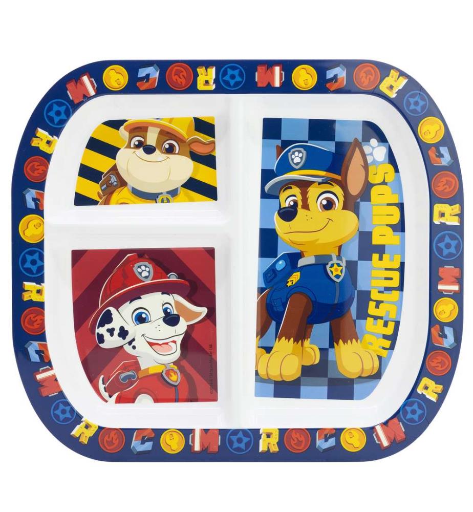Rechteckiger geteilter Teller St Paw Patrol Boy Rescue Pups