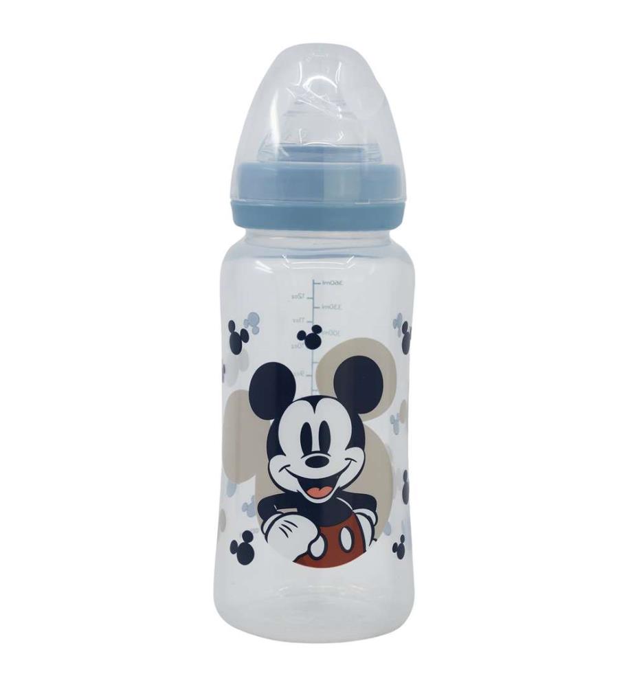 Baby 12 Oz Wideneck Flasche Silikonsauger 3 Positionen Mickey Mouse voll von Lächeln