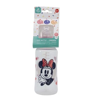 Baby 12 Oz Wideneck Flasche Silikonsauger 3 Positionen Minnie Mouse Herz voll