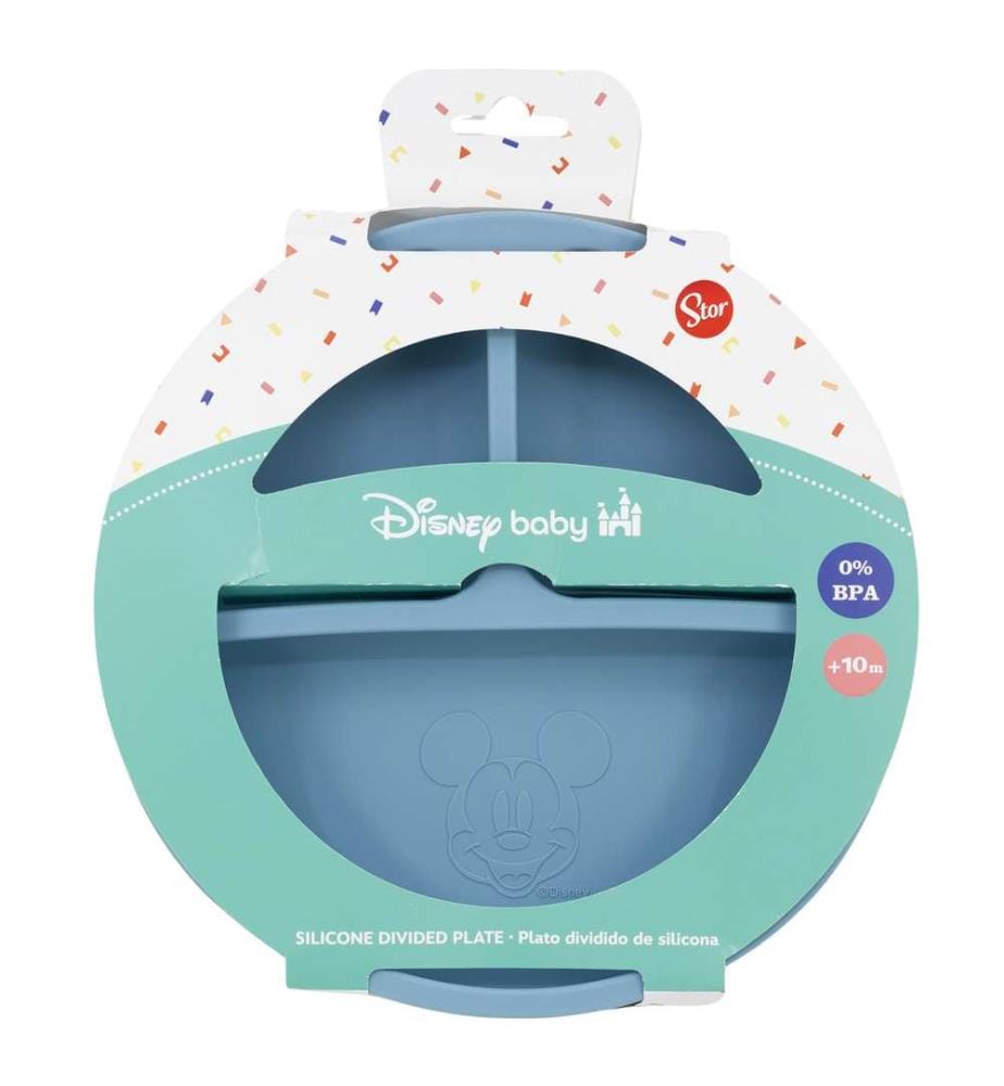 Assiette en silicone divisée pour les tout-petits Mickey Mouse