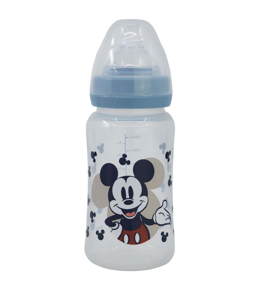 Baby 8 Oz Wideneck Flasche Silikonsauger 3 Positionen Mickey Mouse voll von Lächeln
