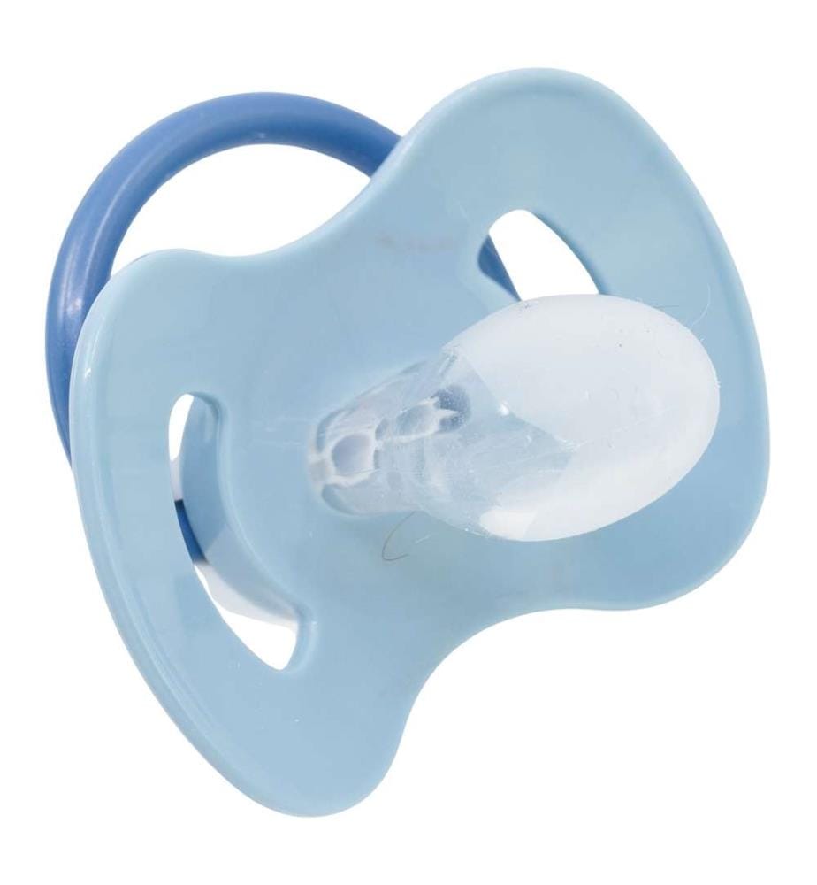 Baby 2 Stück Set symmetrische Schnuller Silikon +6 M mit Abdeckung Mickey Mouse voll von Lächeln
