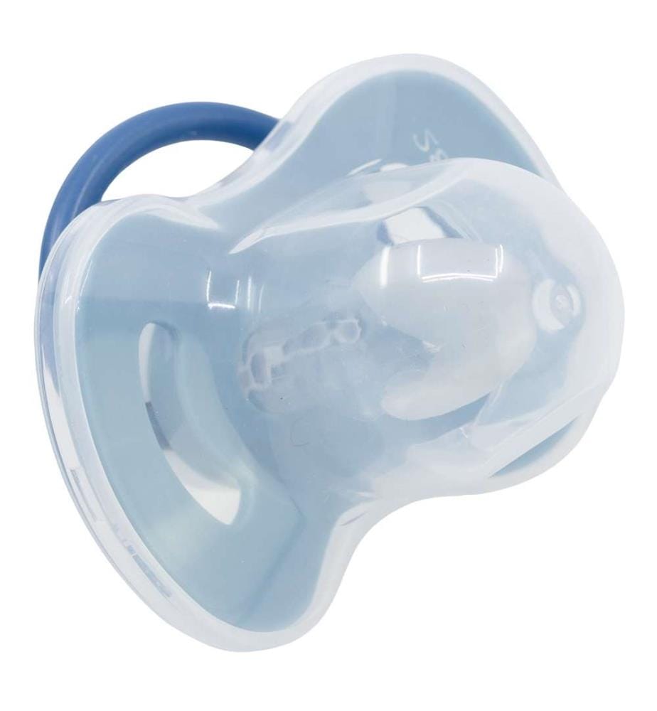 Baby 2 Stück Set symmetrische Schnuller Silikon +6 M mit Abdeckung Mickey Mouse voll von Lächeln