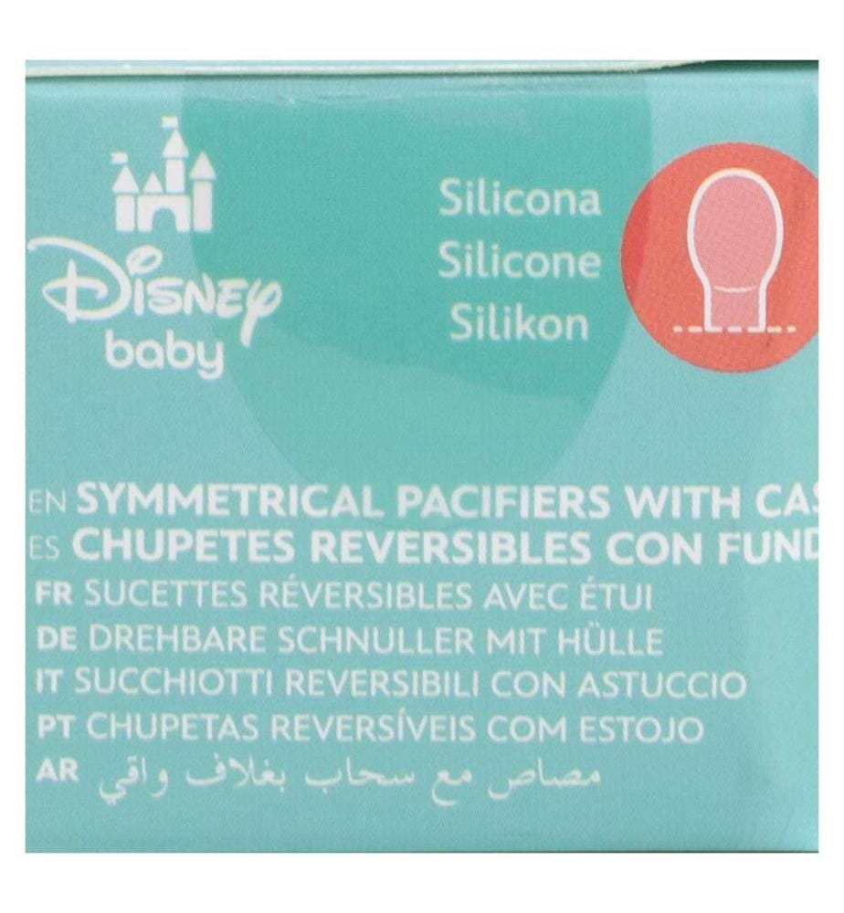 Baby 2 Stück Set symmetrische Schnuller Silikon +6 M mit Abdeckung Mickey Mouse voll von Lächeln