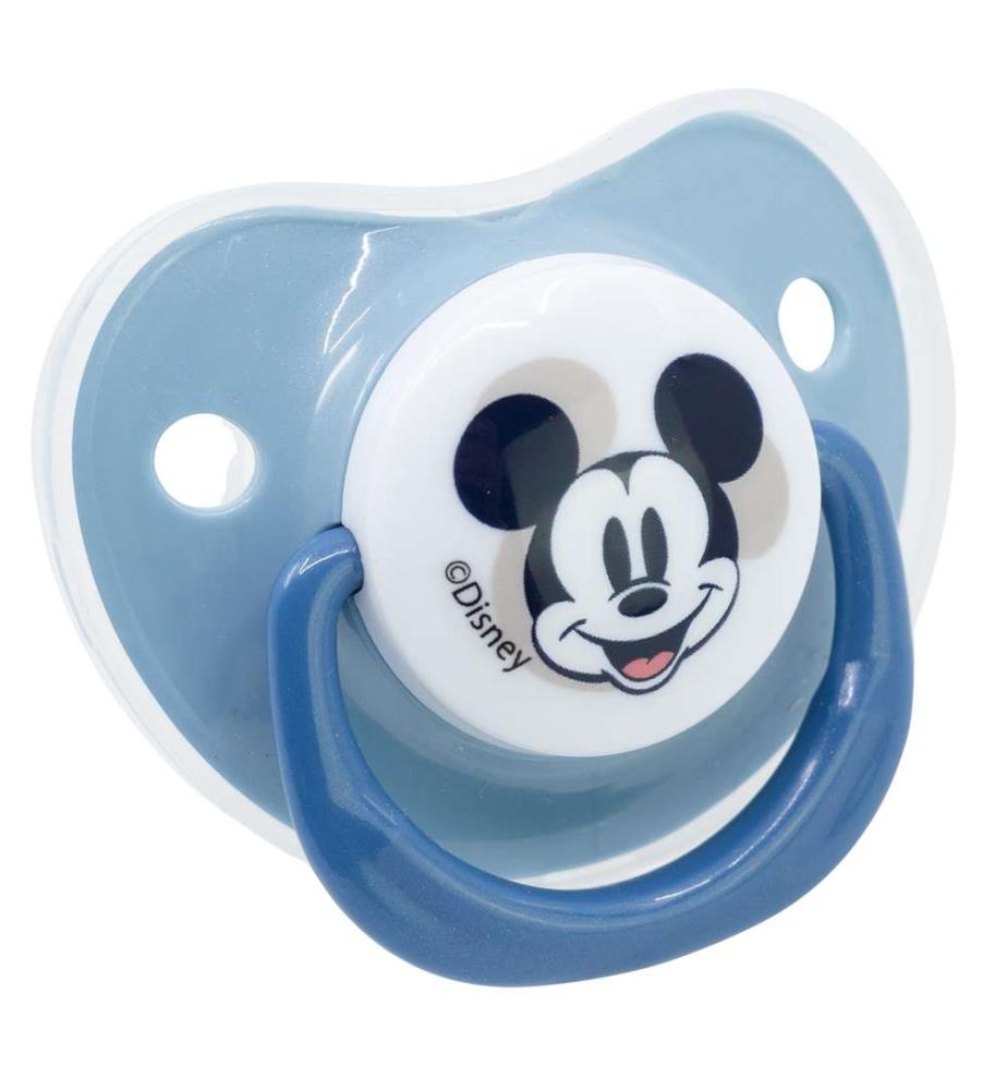 Baby 2 Stück Set kieferorthopädische Schnuller Silikon 0-6 M mit Abdeckung Mickey Mouse Full Of Smiles