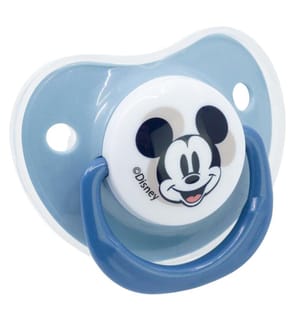 Baby 2 Stück Set kieferorthopädische Schnuller Silikon 0-6 M mit Abdeckung Mickey Mouse Full Of Smiles