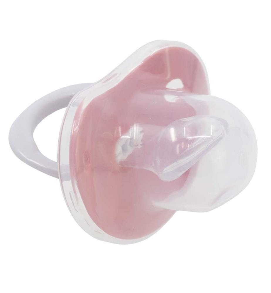 Baby 2 Stück Set kieferorthopädische Schnuller Silikon +6 M mit Abdeckung Minnie Mouse Herz voll