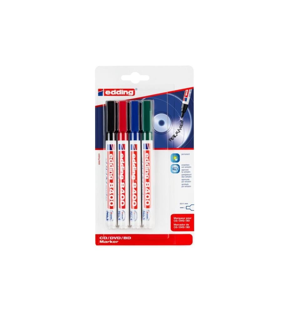 Marqueur pour CD/DVD edding 8400 4 pièces