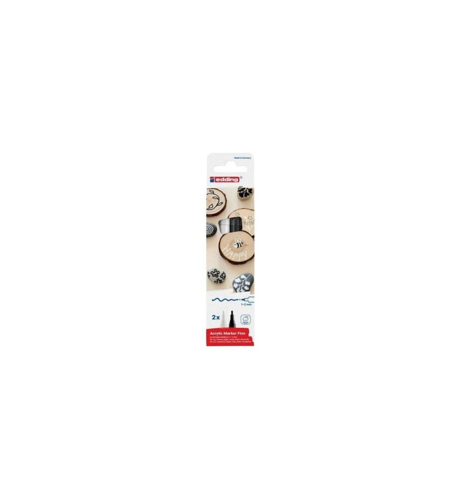 edding Marqueur acrylique 5300 E-2 Noir / Blanc