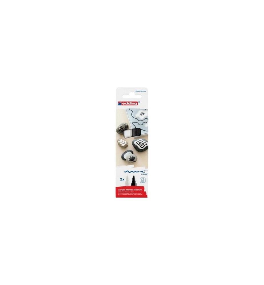 edding Marqueur acrylique 5100 E-2 Noir / Blanc