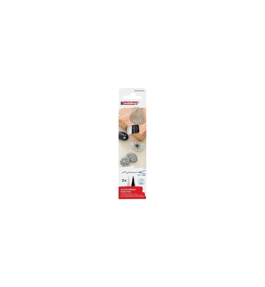 edding Marqueur acrylique 5500 E-2 Noir profond / Blanc