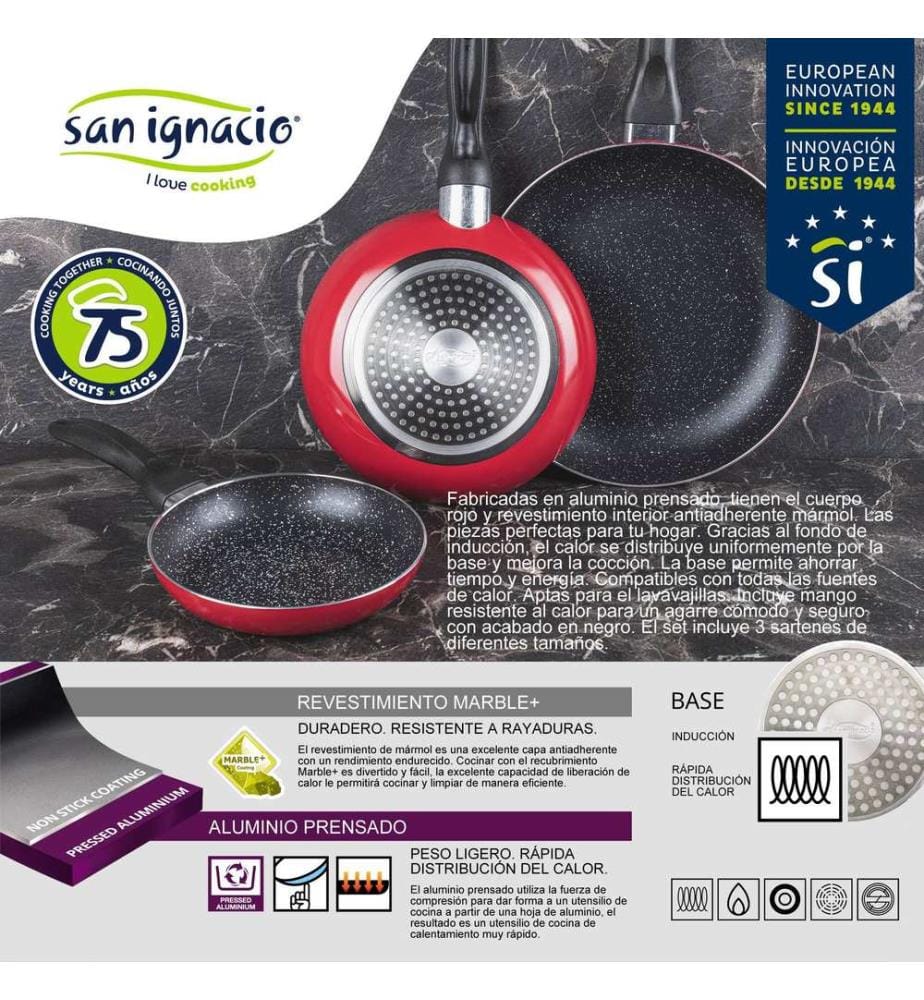 Onil-Kochgeschirrset, 5-teilig + 3 Aluminiumpfannen (16/20/24 cm) von San Ignacio","detected_source_language":"FR