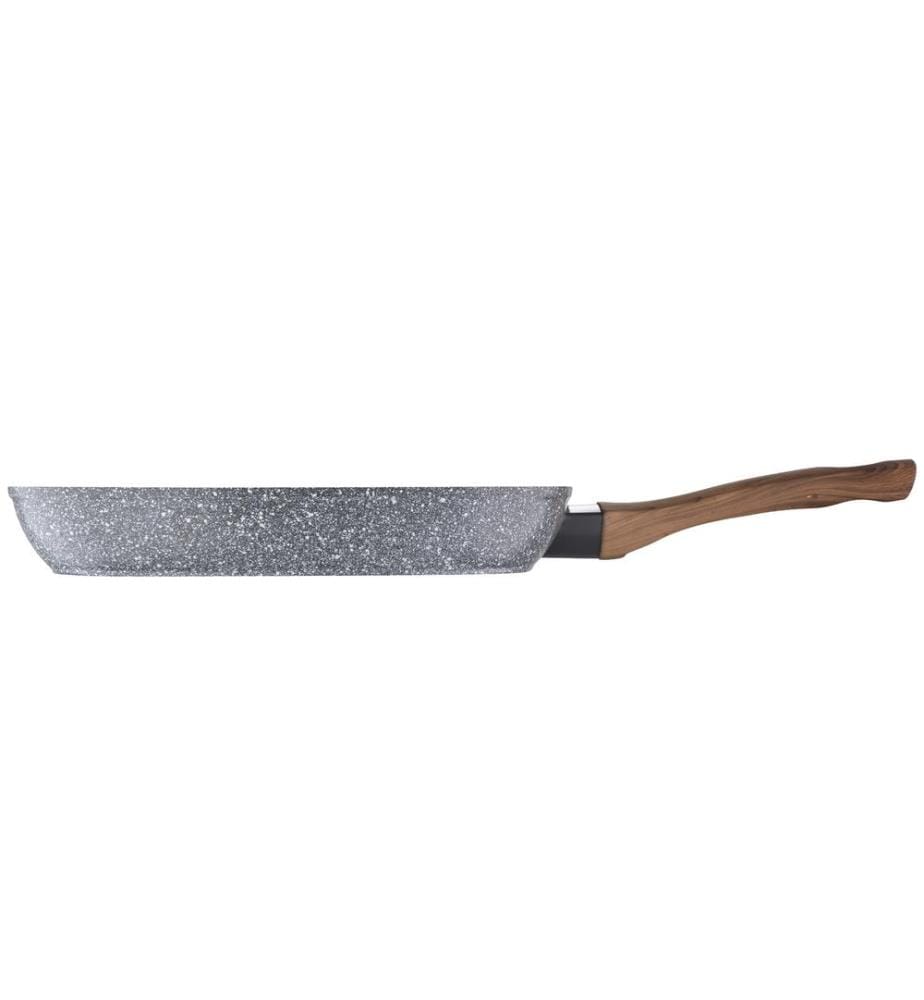 Grillpfanne aus geschmiedetem Aluminium, 28 x 28 cm, für Induktionskochfelder geeignet, Innen- und Aussenbeschichtung in Marmoroptik, Griff in Holzoptik, Kollektion Daimiel","detected_source_language":"FR