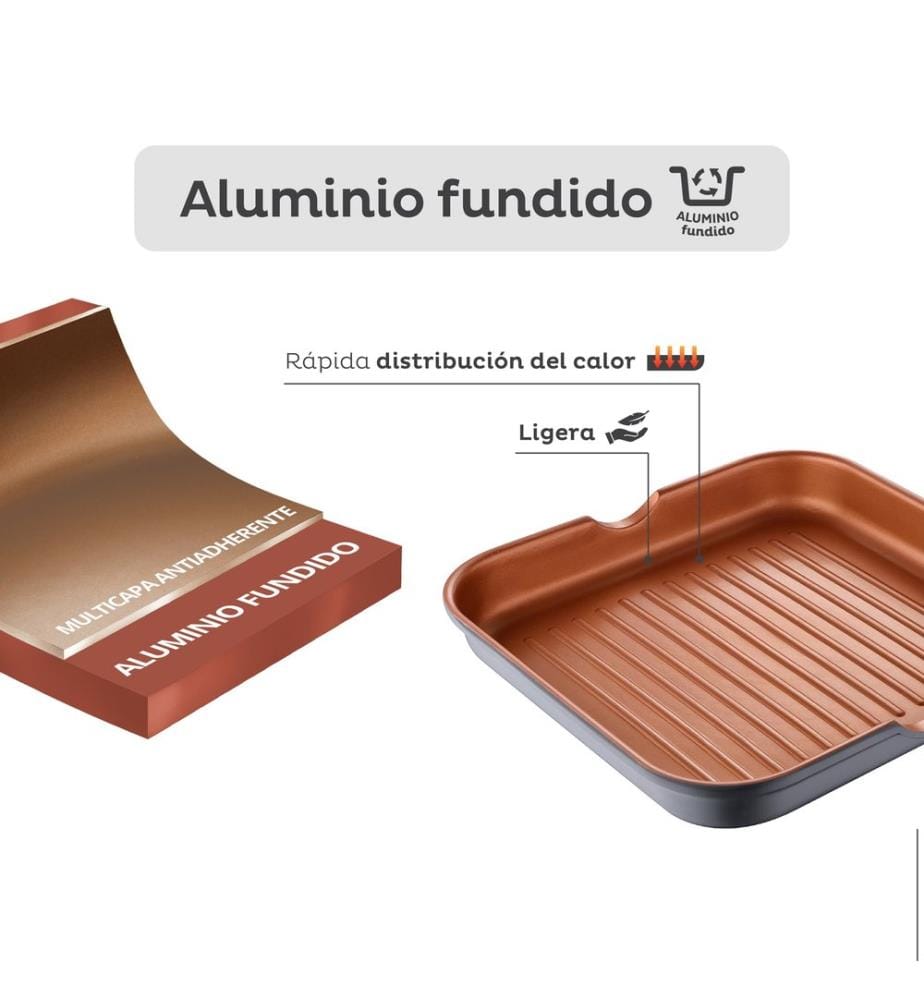 Antihaft-Grillpfanne San Ignacio, Ø 28 cm, Bronze","detected_source_language":"FR