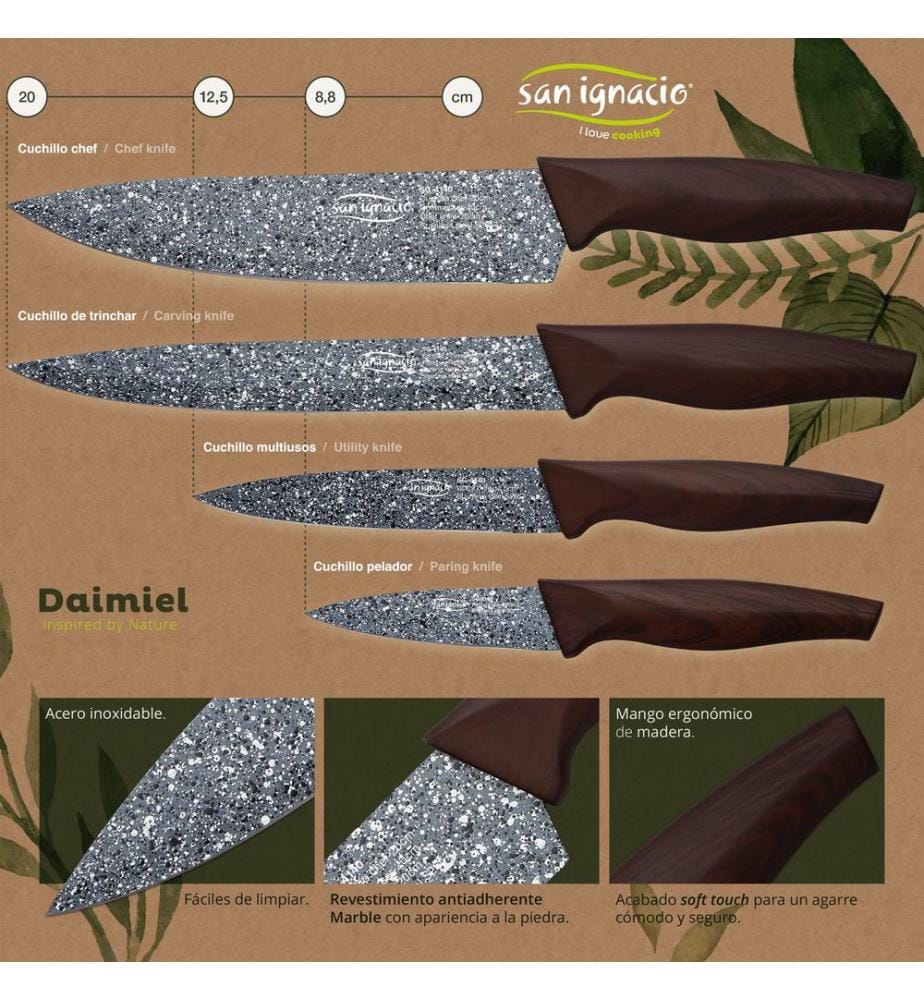 4-teiliges Messerset aus Edelstahl, Kollektion Daimiel","detected_source_language":"FR