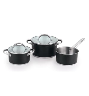 Set di pentole da 5 pezzi (2 pentole con coperchio + una casseruola) in acciaio inossidabile con rivestimento circolare in ferro","detected_source_language":"FR