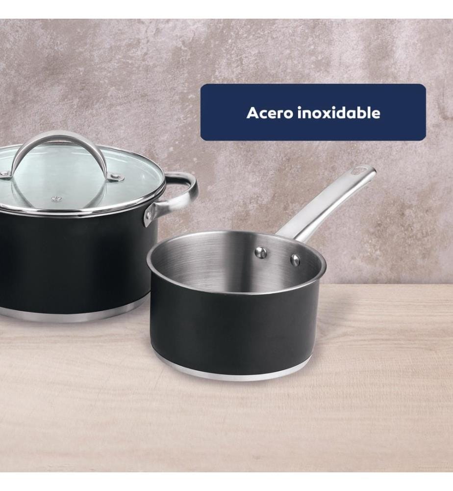 Set di pentole da 5 pezzi (2 pentole con coperchio + una casseruola) in acciaio inossidabile con rivestimento circolare in ferro","detected_source_language":"FR