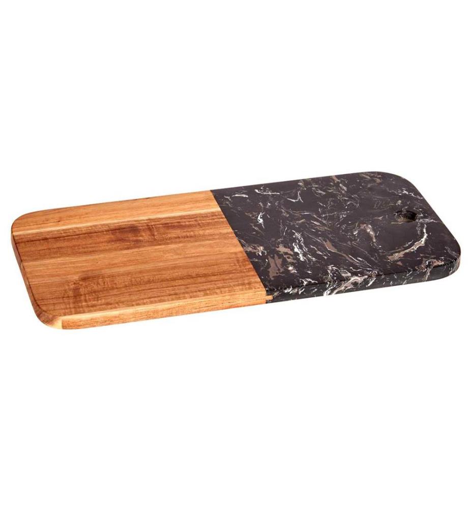Planche à découper en bois et marbre noir de la collection KINVARA, 38 cm