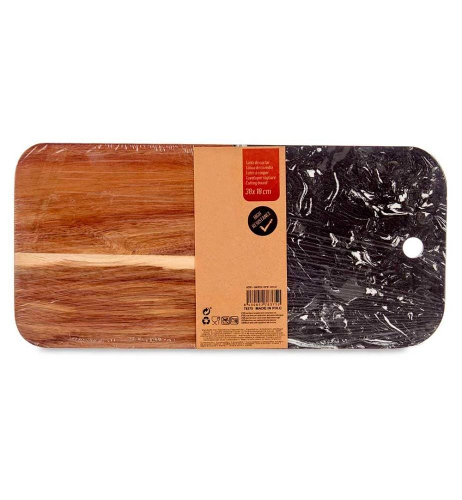 Planche à découper en bois et marbre noir de la collection KINVARA, 38 cm