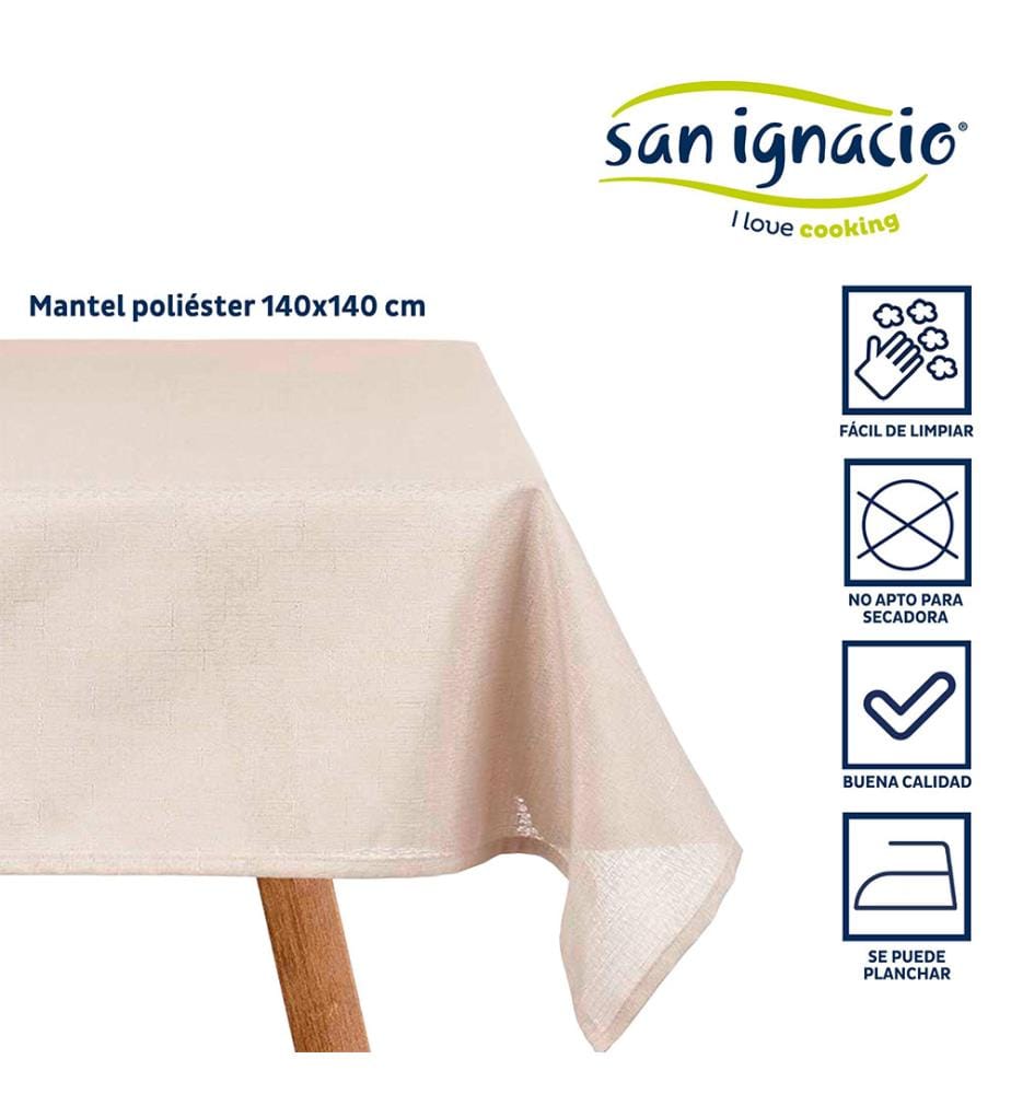 Tischdecke aus Polyester, 140 x 140 cm, naturfarben, Kollektion KINVARA","detected_source_language":"FR