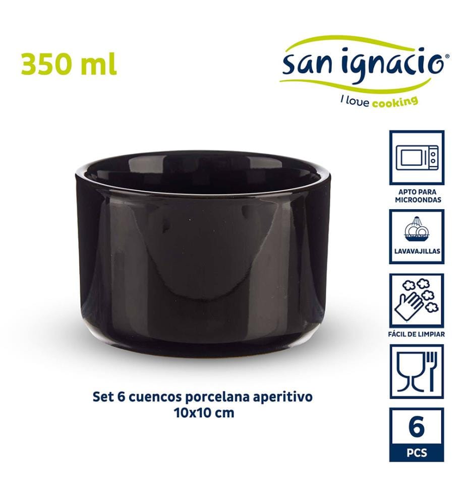 Ensemble de 6 bols ronds en porcelaine 350 ml, collection VESSIA