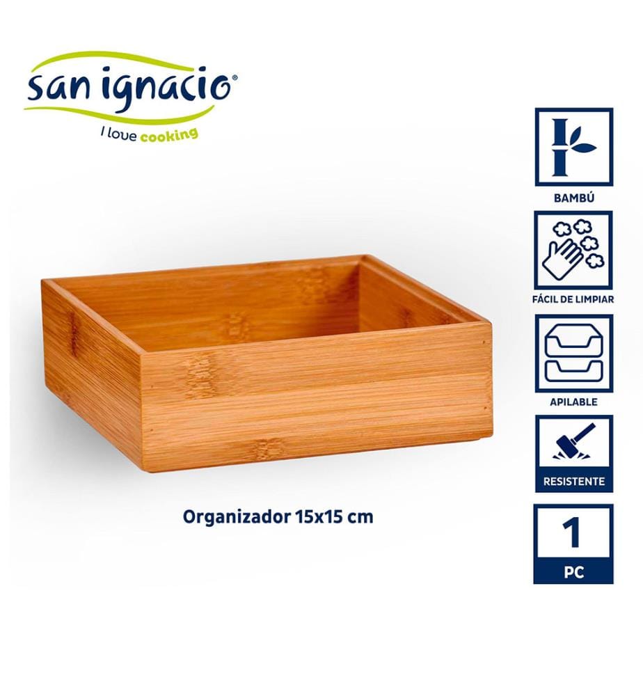 Stapelbarer Organizer aus Bambus, 15 x 15 cm, Kollektion KINVARA","detected_source_language":"FR