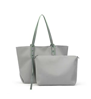 Lot de 2 grands sacs fourre-tout en nylon imperméables 2-en-1 - Gris
