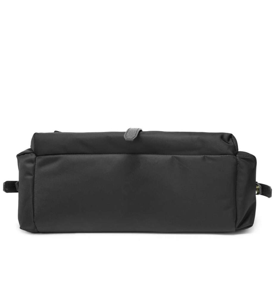 Sac à bandoulière en nylon balistique résistant à l'eau, avec boucle en cuir - Noir