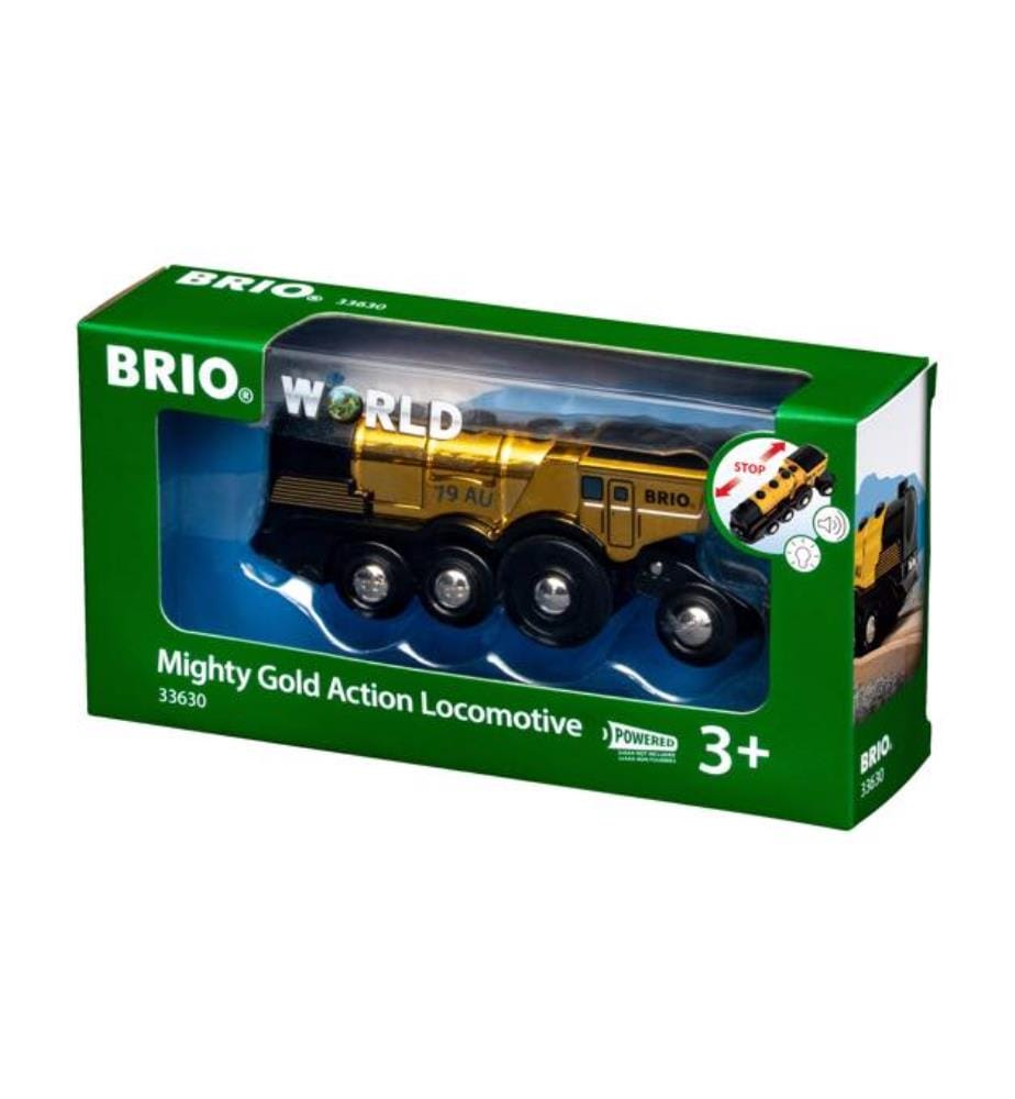 Goldene batteriebetriebene Lokomotive