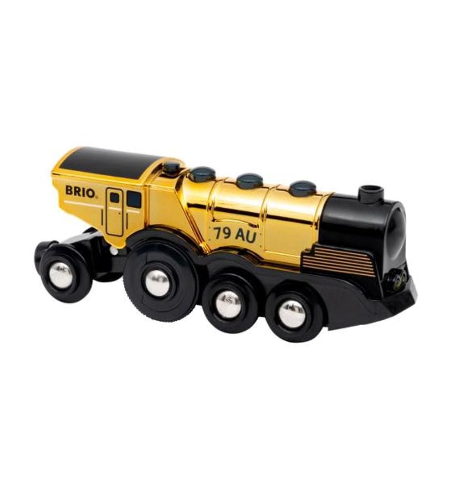 Goldene batteriebetriebene Lokomotive
