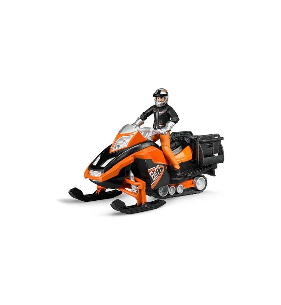 Moto neige avec conducteur, et accessoires, bWorld, 21x9.3x9.3cm