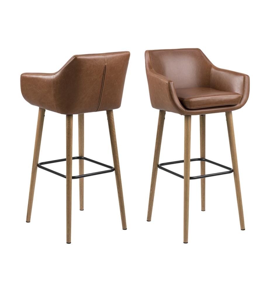 2er-Set Barstühle Nora - Braun