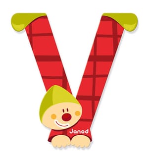 04563 - Clown Buchstabe V 8x0.7x8.5cm 10 gr