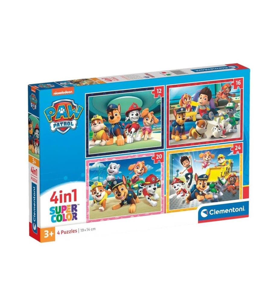 Set aus 4 Paw Patrol 4-in-1-Puzzles (2 x 20 + 2 x 60 Teile)