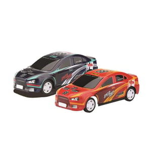 Funkferngesteuertes Auto Speed Fury 17x7x5,5cm - alle Funktionen - Sortiment von 2 Stück - batteriebetrieben - Vitrinenbox 26,5x12x10cm ALEATOIRE FARBE