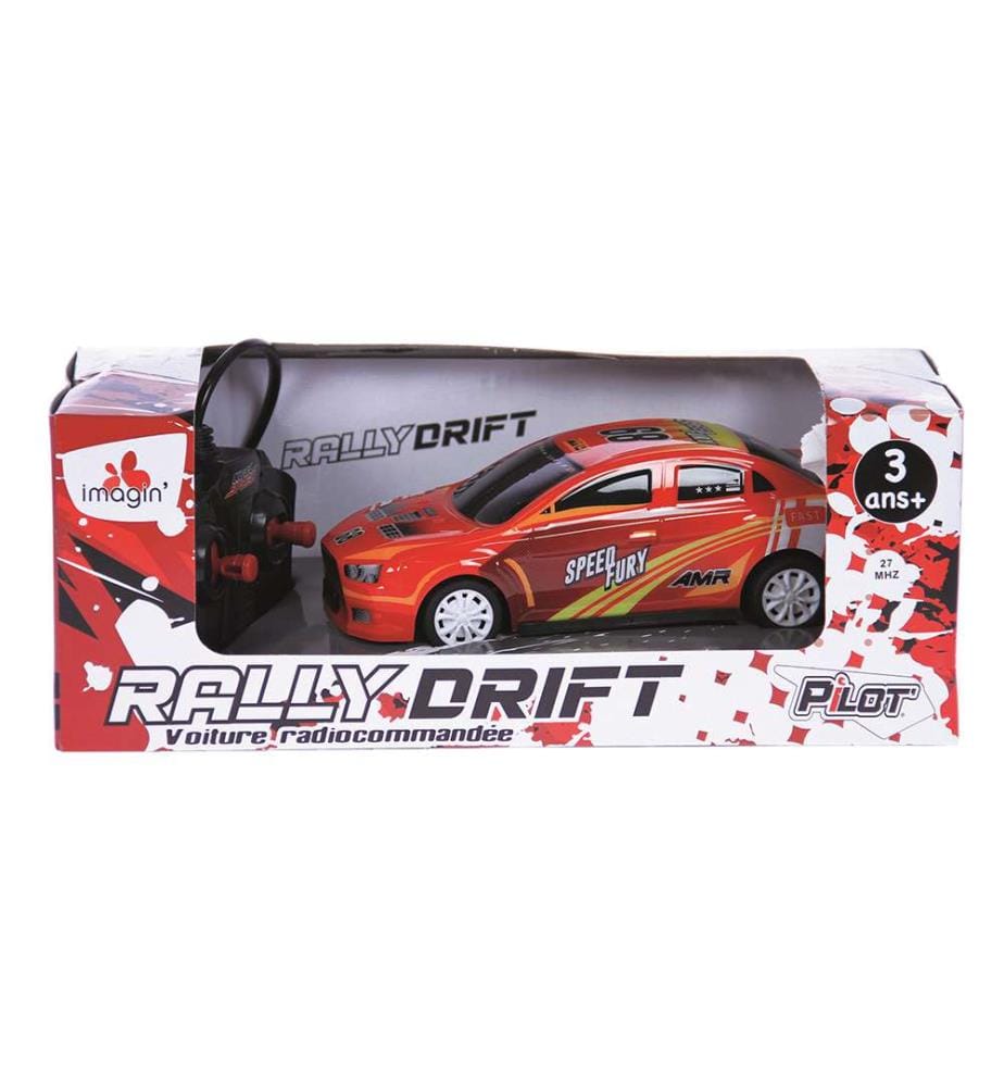 Funkferngesteuertes Auto Speed Fury 17x7x5,5cm - alle Funktionen - Sortiment von 2 Stück - batteriebetrieben - Vitrinenbox 26,5x12x10cm ALEATOIRE FARBE