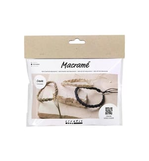 CREATIV COMPANY - Bastelset Macramé Armband Schwarz/Olivbraun/Beige