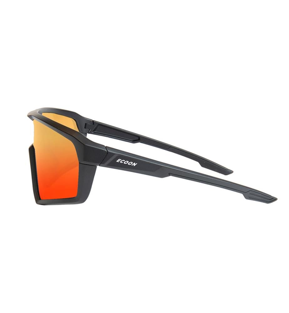 Skisport-Sonnenbrille - Mattschwarzer Rahmen / Roter Revo Glas