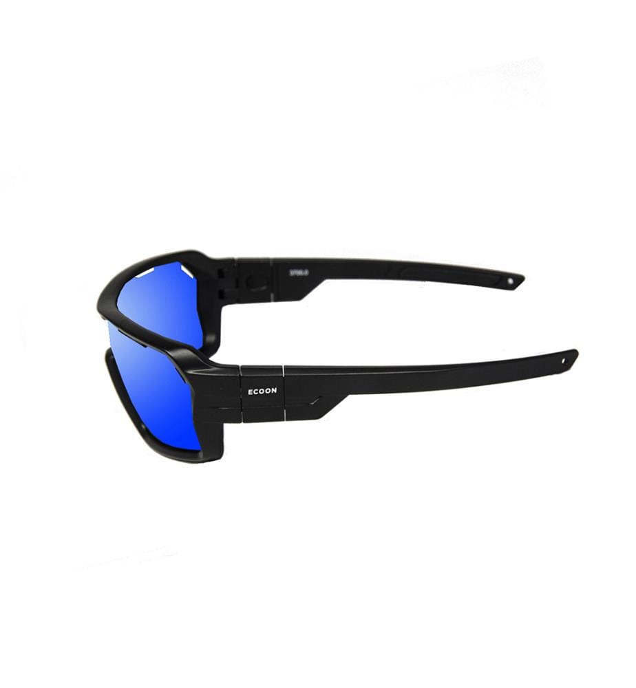 Skisport-Sonnenbrille - Glänzend Schwarz / Blauer Revo Glas