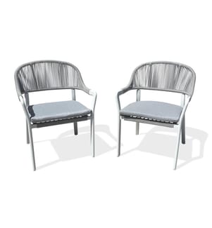 Set of 2 Abella Garden Armchairs - White