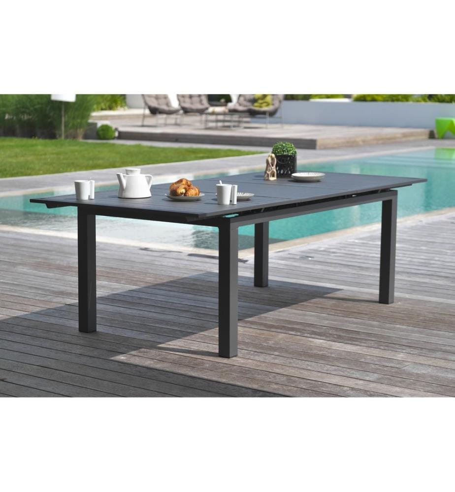 Tavolo da giardino allungabile Miami 180/240 x 100 cm - Grigio antracite