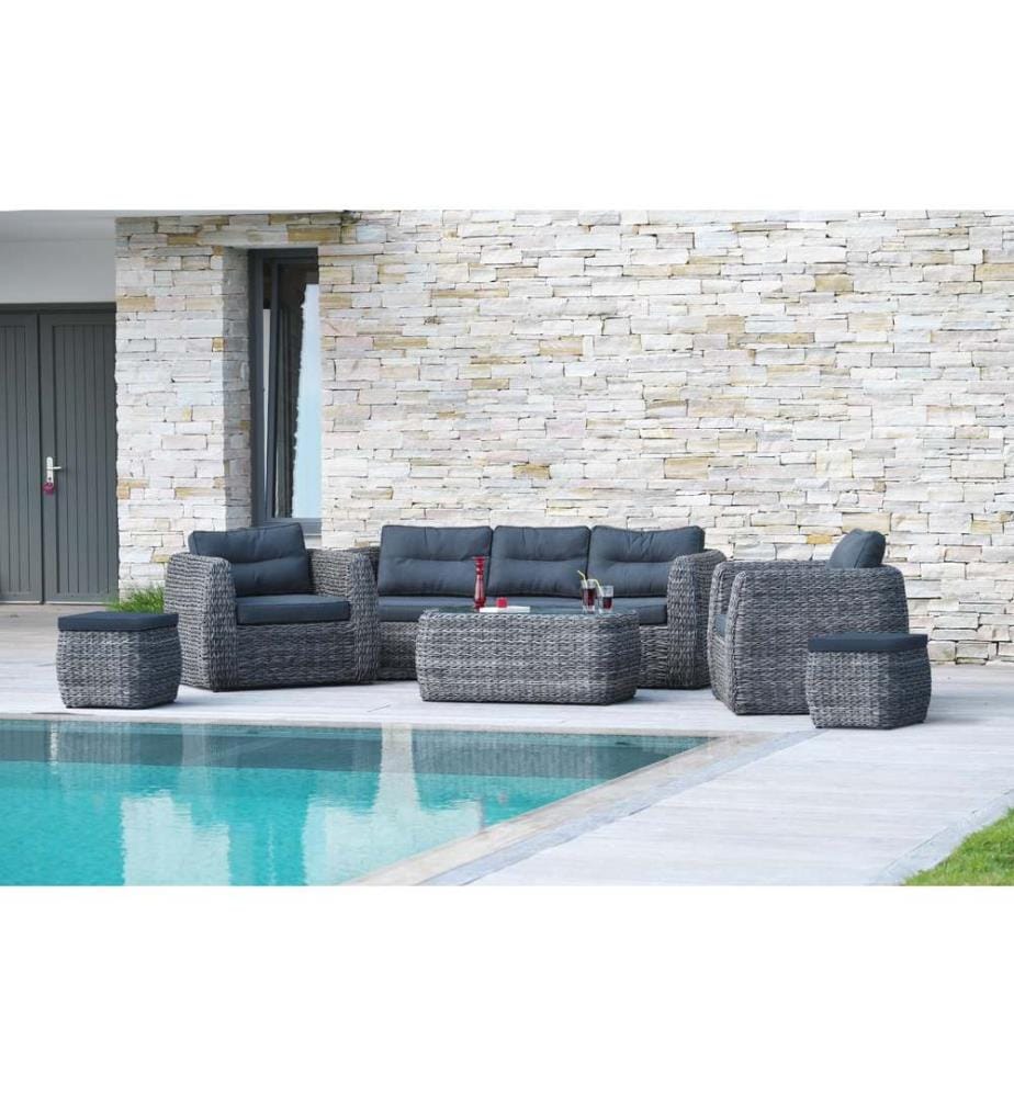 Gartenmöbel Bahamas 7-Sitzer - Anthrazitgrau
