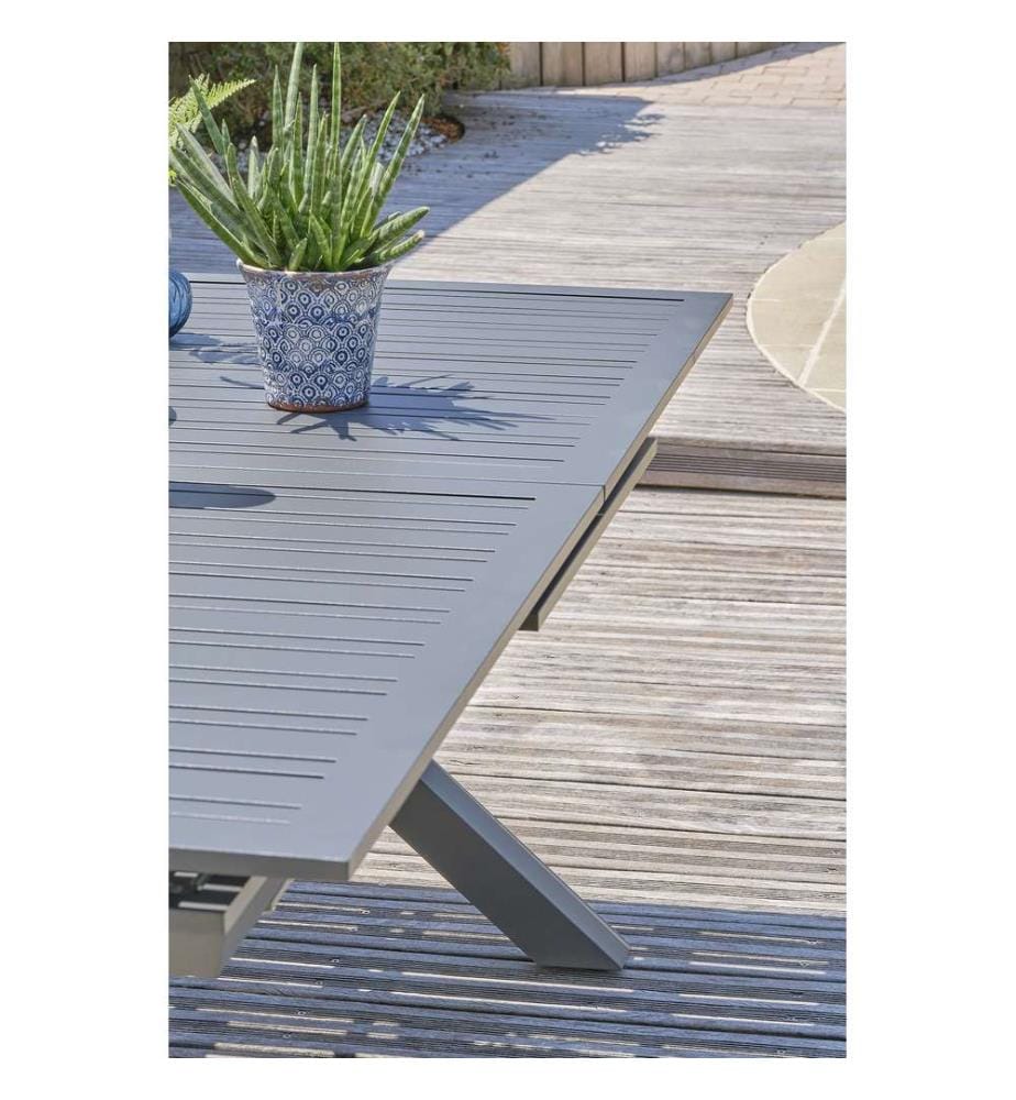 Table de Jardin Floride Extensible 180/240 x 100 cm - Gris Anthracite