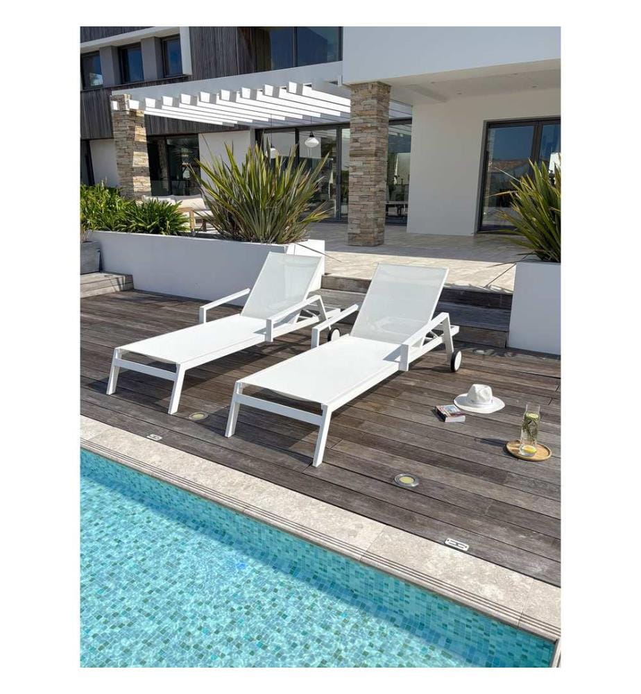 Set di 2 vasche prendisole Ibiza - Bianco