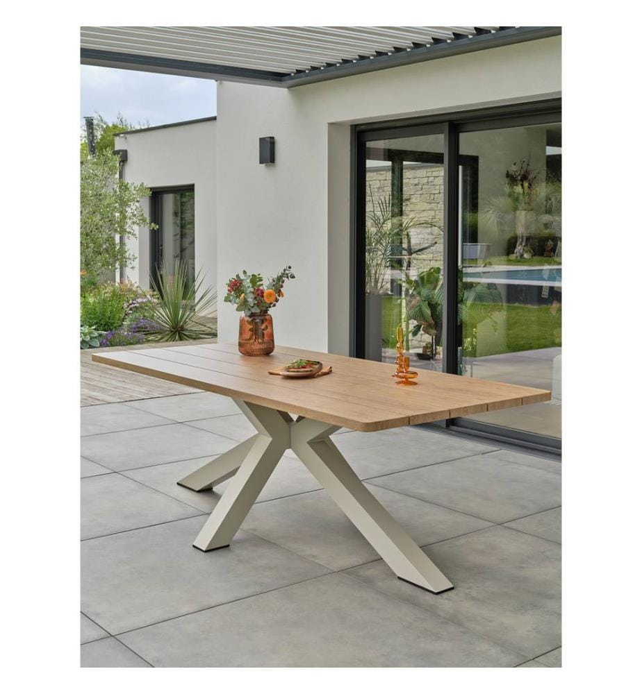 Gartentisch Kelia 220 x 102 cm - Grège