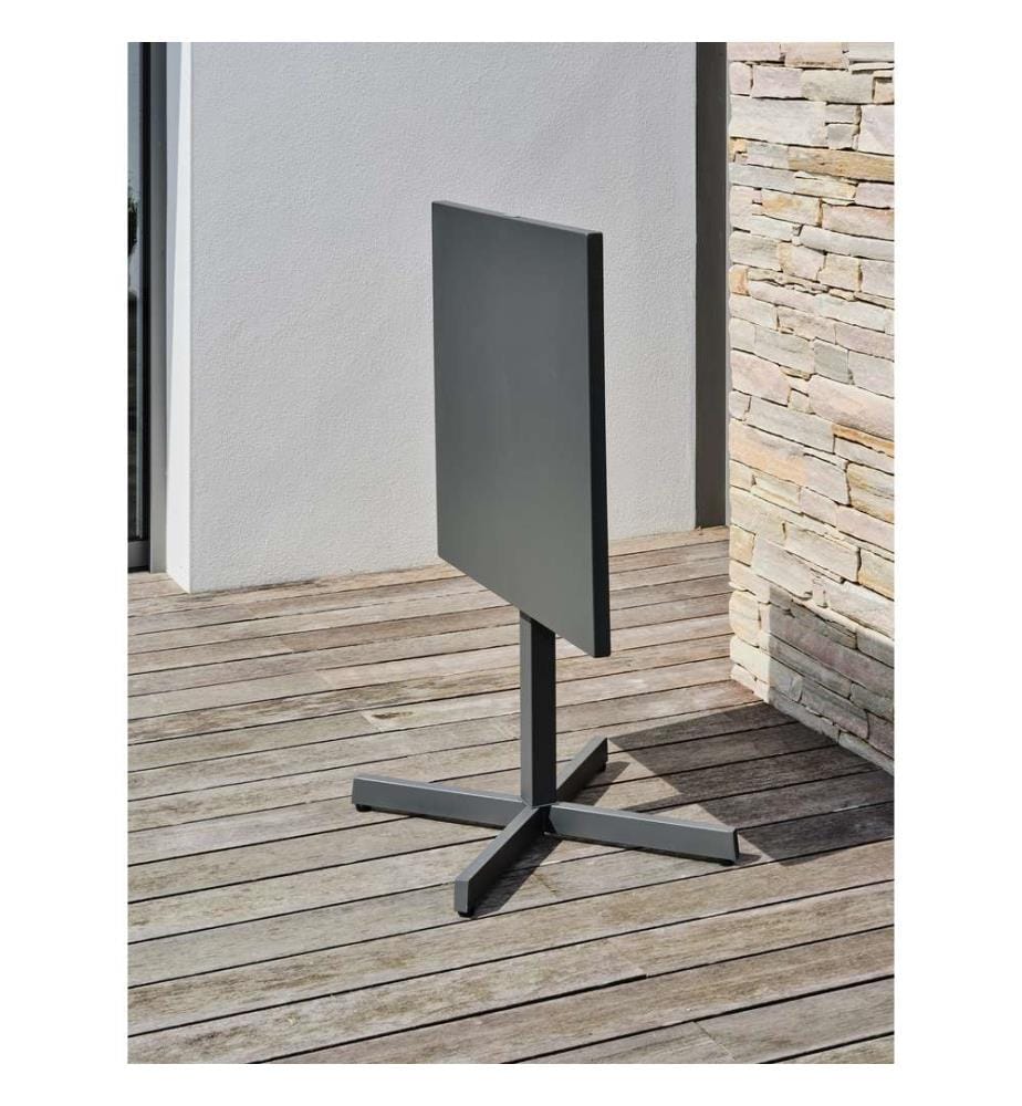 Tavolo con piedistallo da giardino Louise 70 x 70 cm - Grigio antracite
