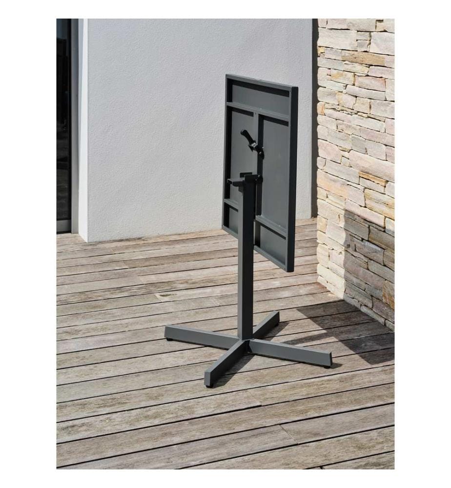 Tavolo con piedistallo da giardino Louise 70 x 70 cm - Grigio antracite