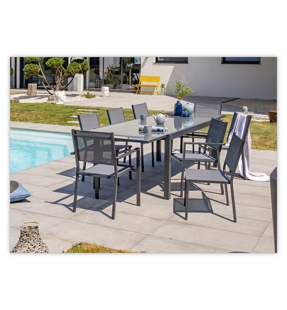 2er-Set Gartenstühle Toledo - Anthrazitgrau